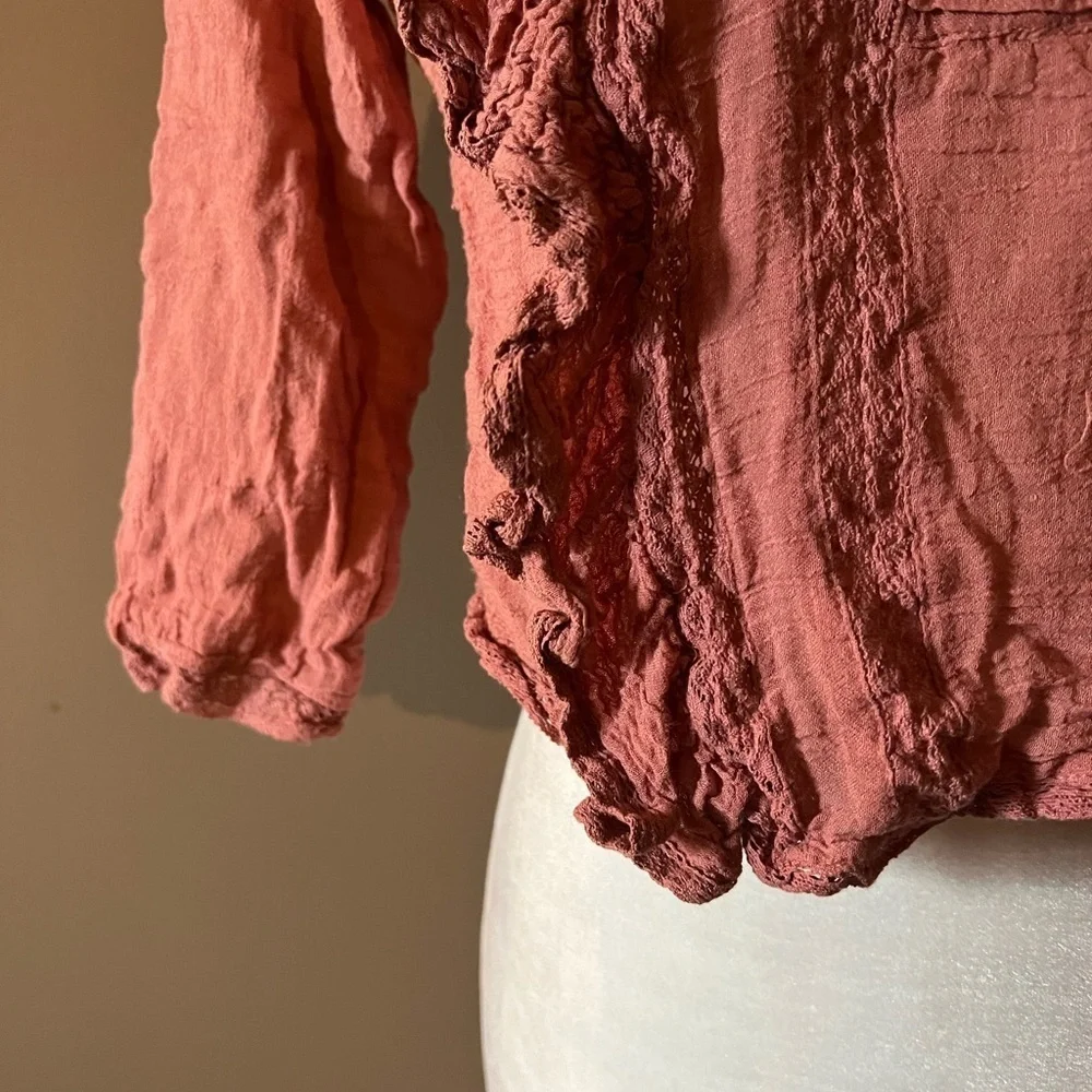 Free People Jasmine Ruffle Crop Blouse - Picture 5 of 6